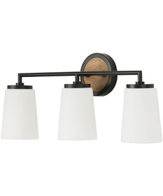 Jonah 3-Light Vanity Light Wood and Matte Black