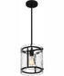Fortress Small 1-light Mini Pendant Earth Black