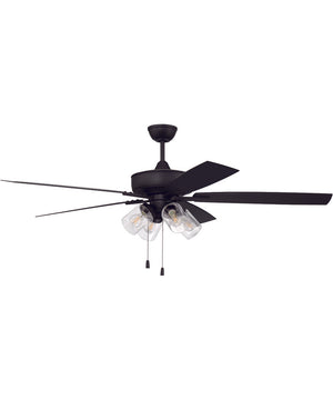 60" Outdoor Super Pro 104 4-Light Indoor/Outdoor Ceiling Fan Flat Black
