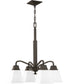 Clifton Heights 4-Light Etched Glass Craftsman Chandelier Light Antique Bronze
