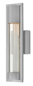 16"H Mist 1-Light Small Outdoor Wall Light in Titanium