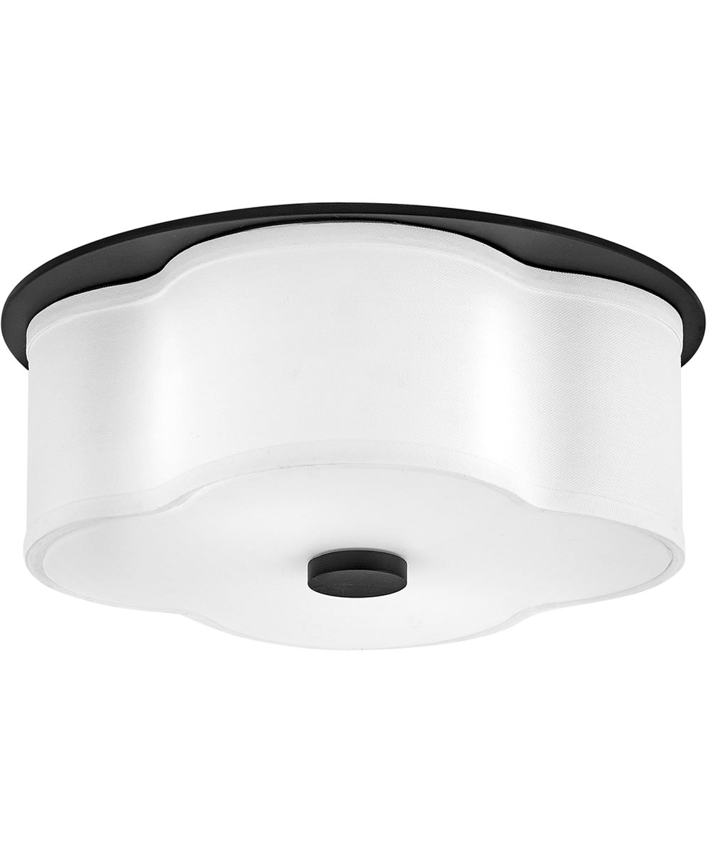 Delaney 2-Light Medium Flush Mount in Black