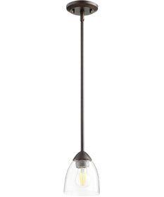 6"W Barkley 1-light Pendant Oiled Bronze w/ Clear/Seeded