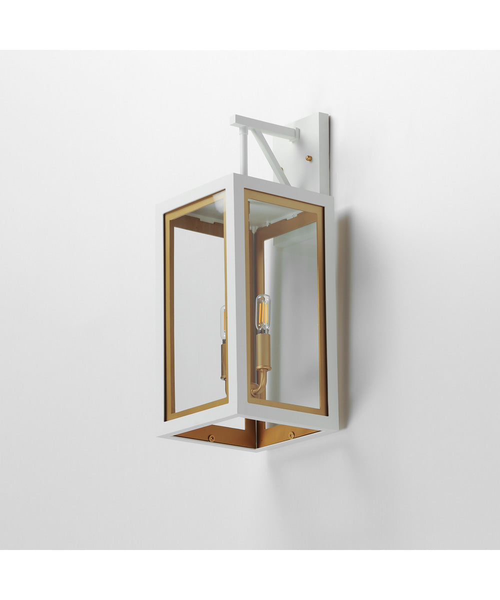 Neoclass 2-Light Outdoor Sconce White/Gold