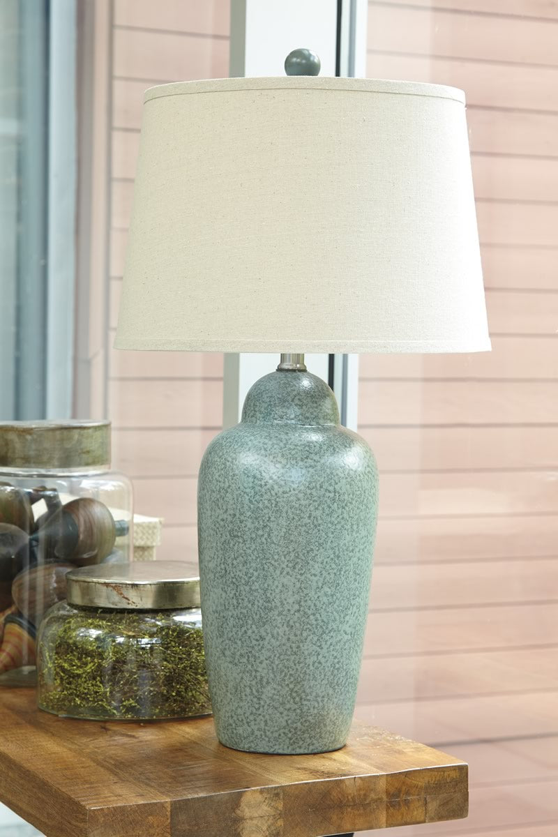 30"H 1-Light 3-Way Table Lamp Green