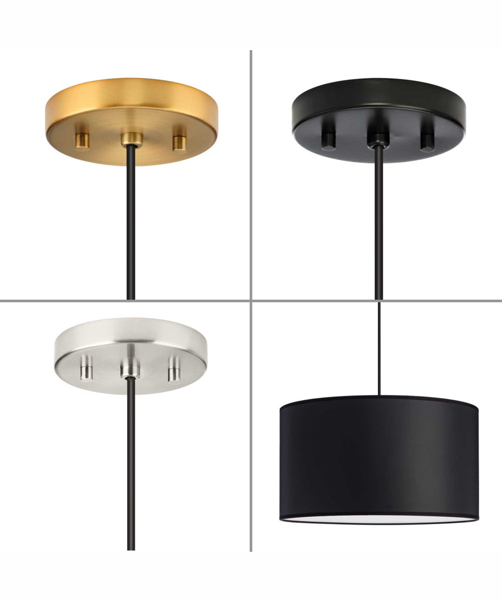 Markor 1-Light Black Parchment Shade Transitional Pendant Brushed Nickel;Matte Black;Vintage Brass