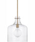 Crawford 1-Light Pendant Aged Brass
