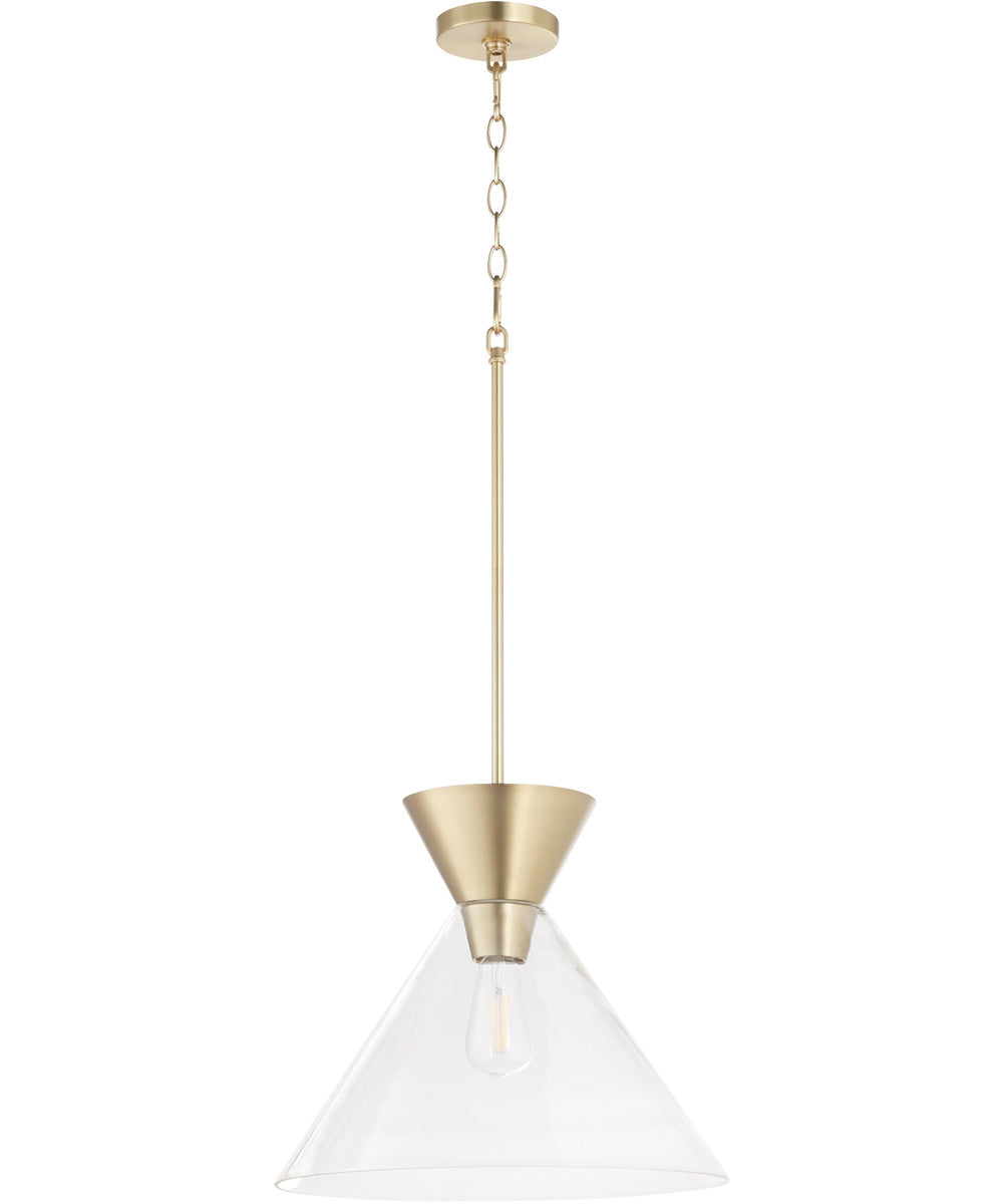 Beldar 1-light Pendant Aged Brass w/ Clear Glass