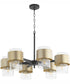 Epsilon 6-light Chandelier Textured Black w/ Aged Brass