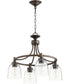 21"W Rossington 4-light Nook Chandelier Oiled Bronze w/ Clear/Seeded