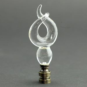 Glass Spiral Antique Base Lamp Finial 4"h