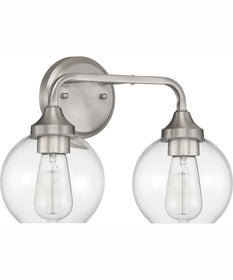 Glenda 2-Light Vanity Brushed Polished Nickel
