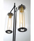 Hagen 2-Light 2-Light Floor Lamp Black/Antique Brass/Clear Glass