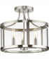 Gilliam 13 in. 3-Light New Traditional Semi-Flush Mount Brushed Nickel