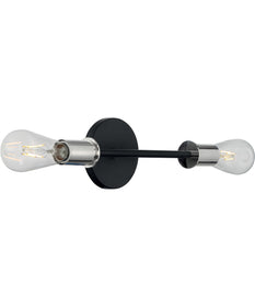 5"W Ryder 2-Light Vanity & Wall Black / Polished Nickel