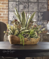 uttermost salar succulents Salar Succulents In Teak Bowl 60119