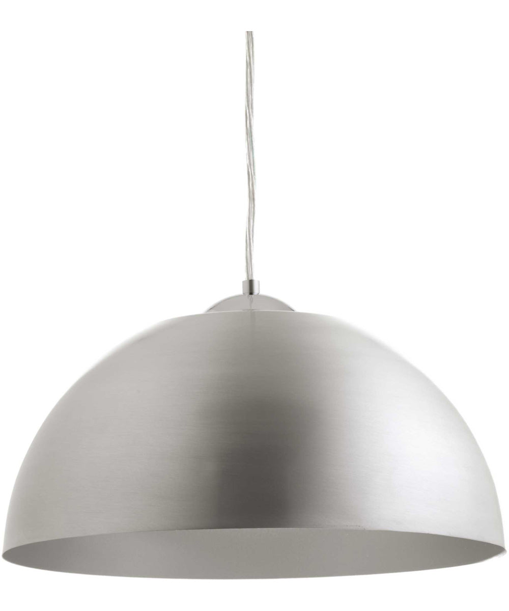 Dome 1-Light LED Pendant Satin Aluminum