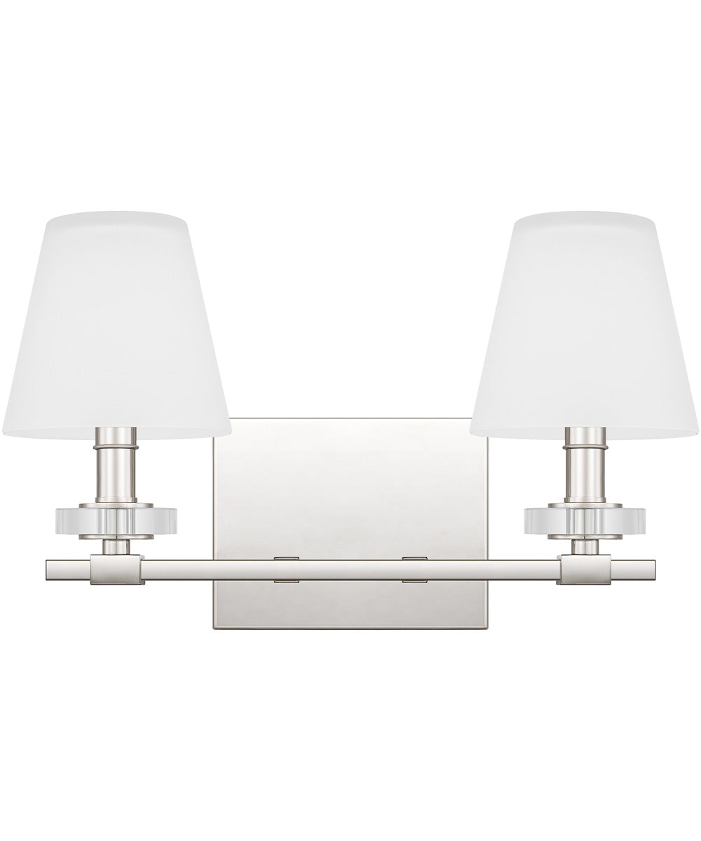 Kelsey Glen Medium 2-light Bath Light Polished Nickel