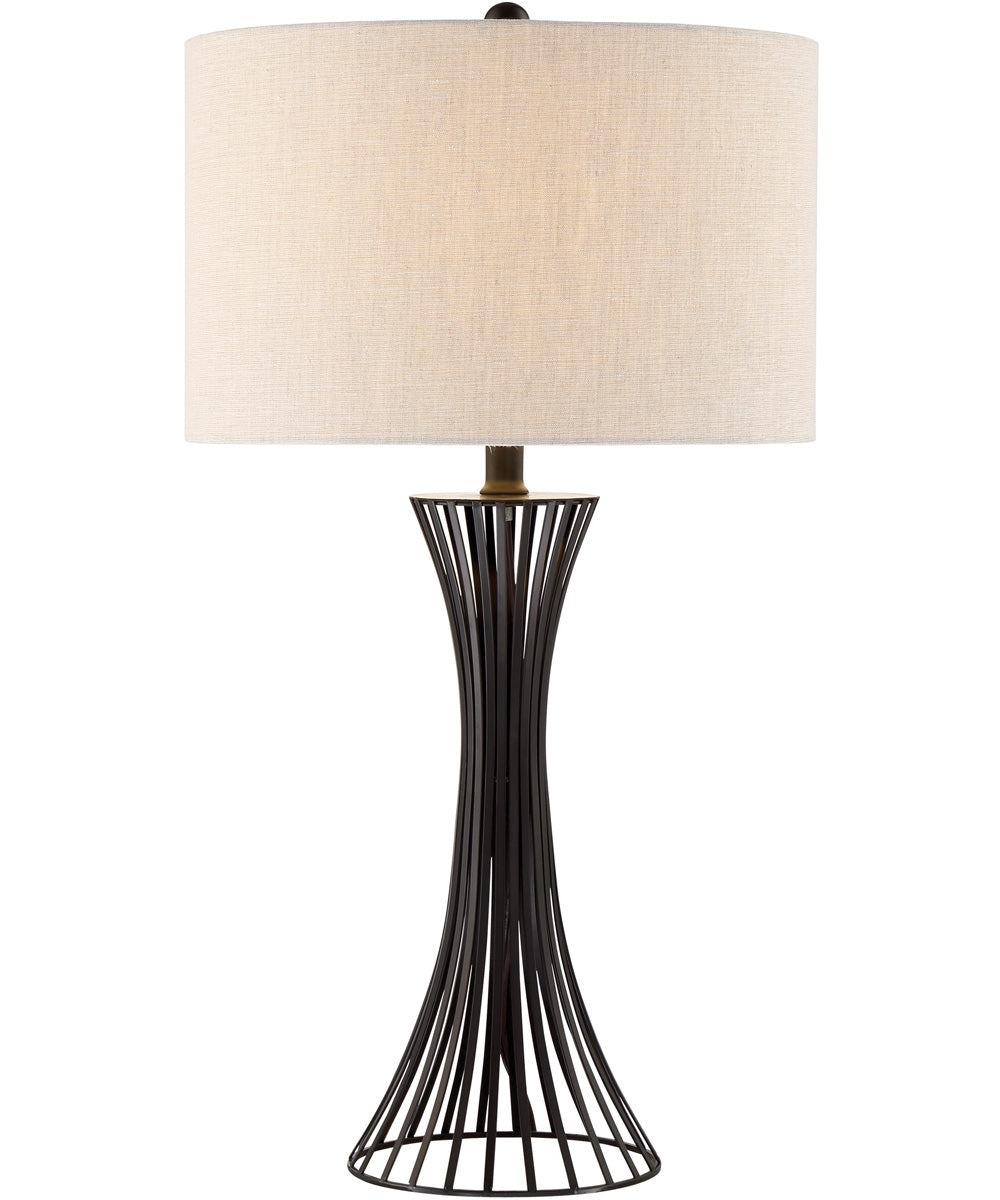 Efton 1-Light Table Lamp Matte Black/Linen Fabric Shade