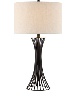 Efton 1-Light Table Lamp Matte Black/Linen Fabric Shade