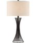 Efton 1-Light Table Lamp Matte Black/Linen Fabric Shade