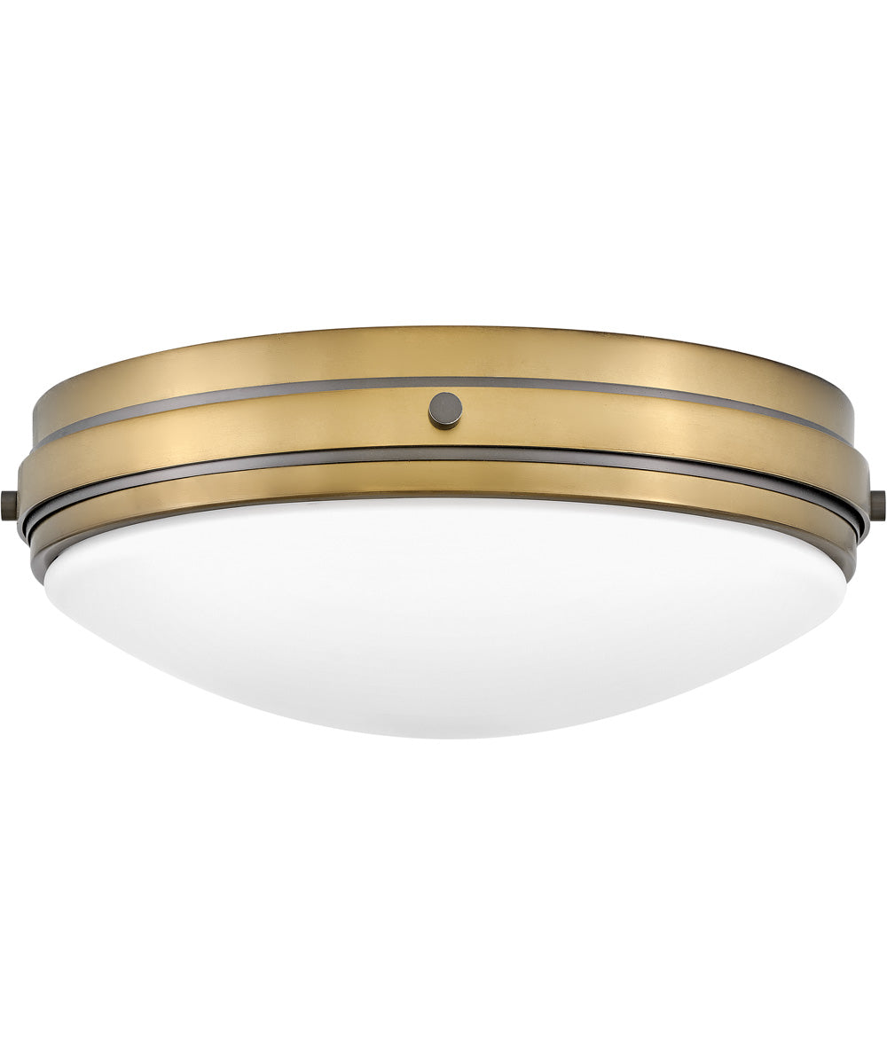 Oliver 3-Light Medium Flush Mount in Heritage Brass