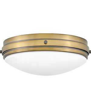 Oliver 3-Light Medium Flush Mount in Heritage Brass