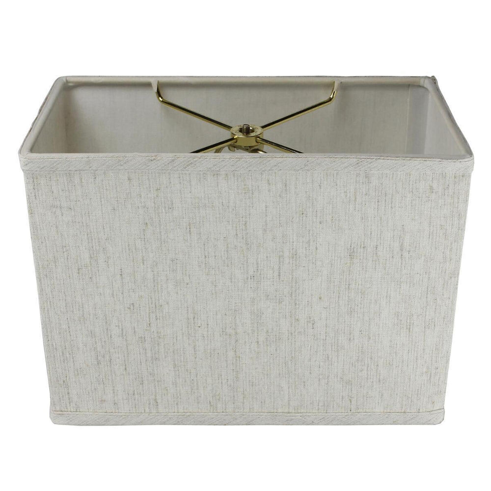 14"W 1 Light Swag Plug-In Pendant  Rectangular Textured Oatmeal Shade Black Cord