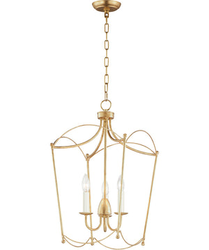 Plumette 3-Light Pendant Gold Leaf