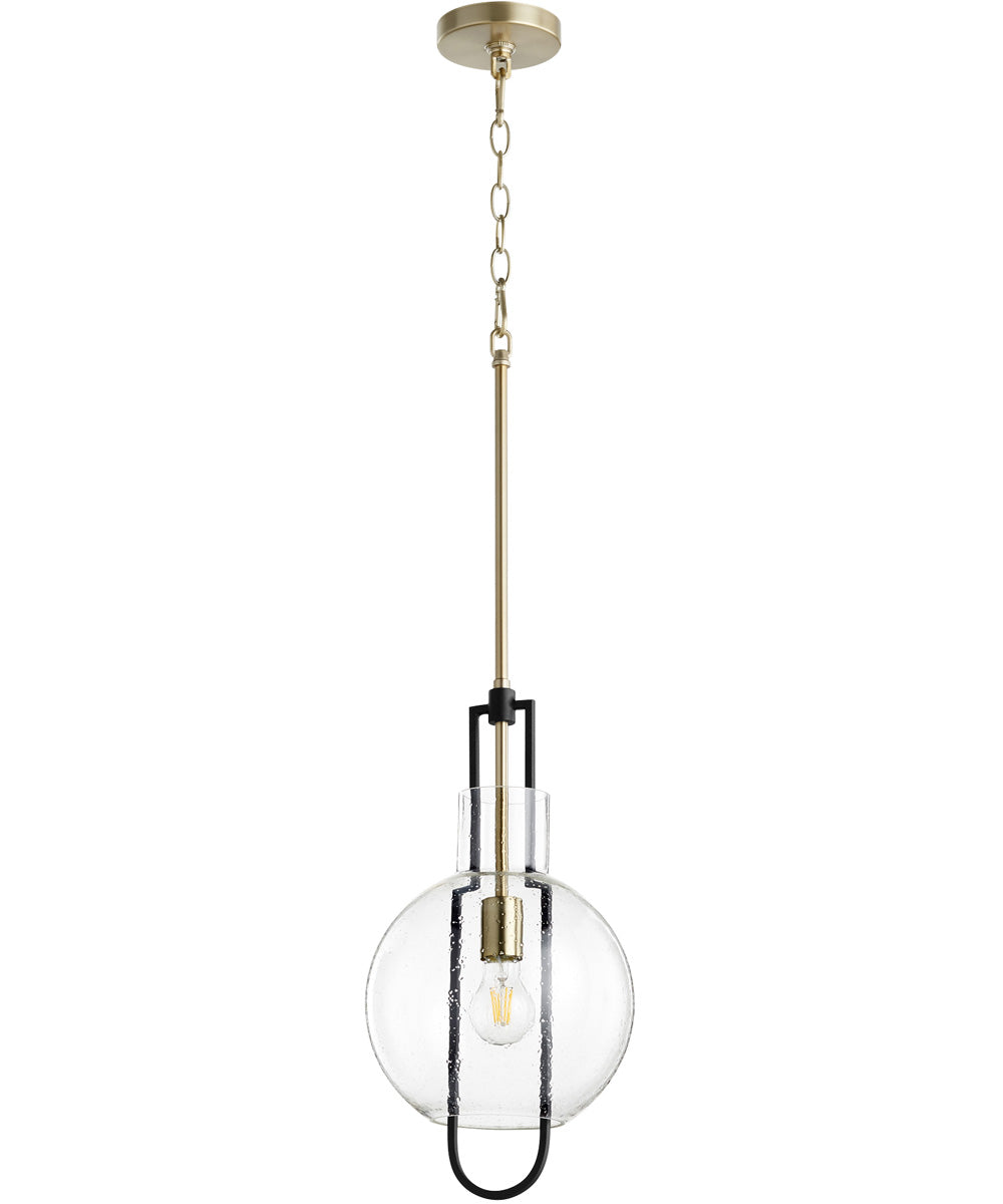 1-light Pendant Noir w/ Aged Brass