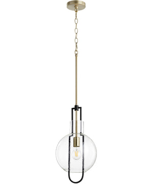 1-light Pendant Noir w/ Aged Brass