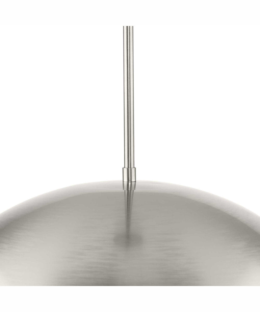 Perimeter 1-Light Mid-Century Modern Pendant with metal Shade Brushed Nickel