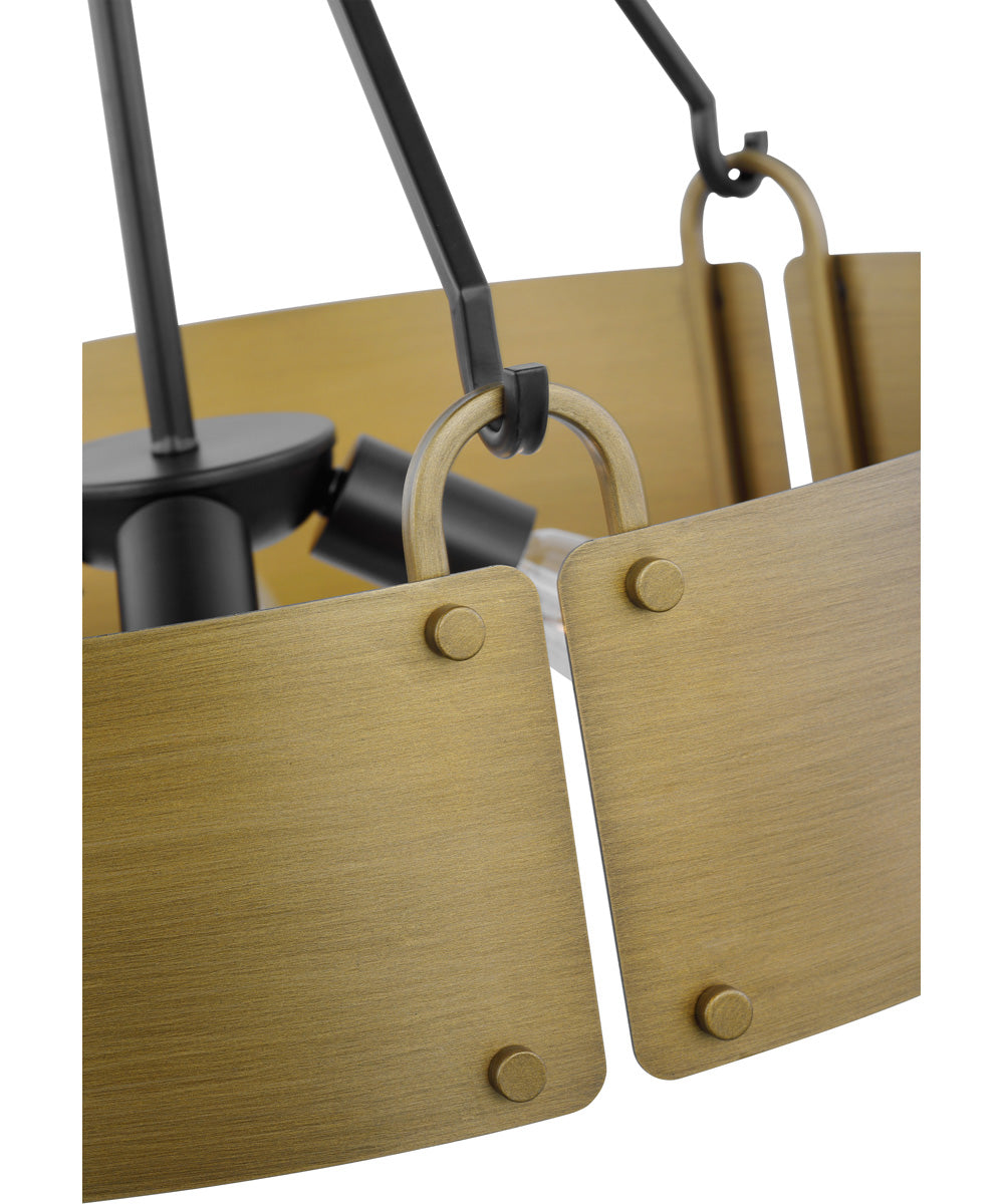 Halter 4-Light Pendant Matte Black / Natural Brass