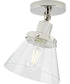 Hinton 1-Light Clear Seeded Glass Vintage Style Ceiling Light Polished Nickel
