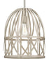 Chastain  1-Light Basket Farmhouse Pendant Light Bleached Oak