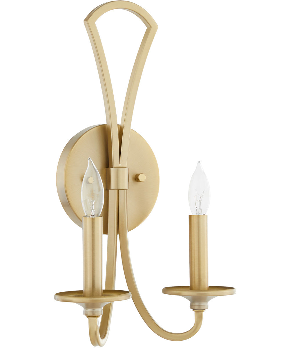 Maryse 2-light Wall Mount Light Fixture Aged Brass