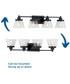 Hinton 4-Light Clear Seeded Glass Farmhouse Bath Vanity Light Matte Black
