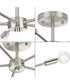 Delayne 5-Light Mid-Century Modern Semi-Flush Mount Light Brushed Nickel