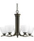 Laird 5-Light Etched Glass Traditional Chandelier Light Antique Bronze