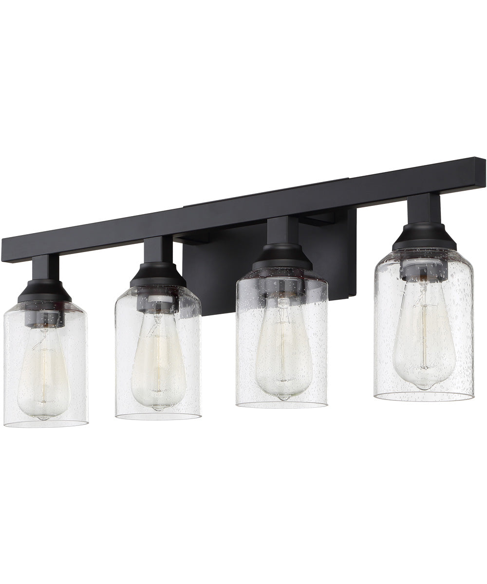 Chicago 4-Light Bath Vanity Light Flat Black