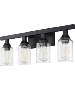 Chicago 4-Light Bath Vanity Light Flat Black