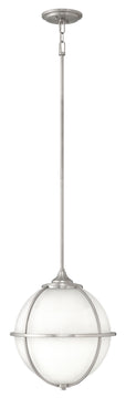 15"W Odeon 3-Light Stem Hung Pendant in Brushed Nickel