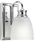 Lucky 1-Light Frosted Prismatic Glass Coastal Bath Vanity Light Polished Chrome