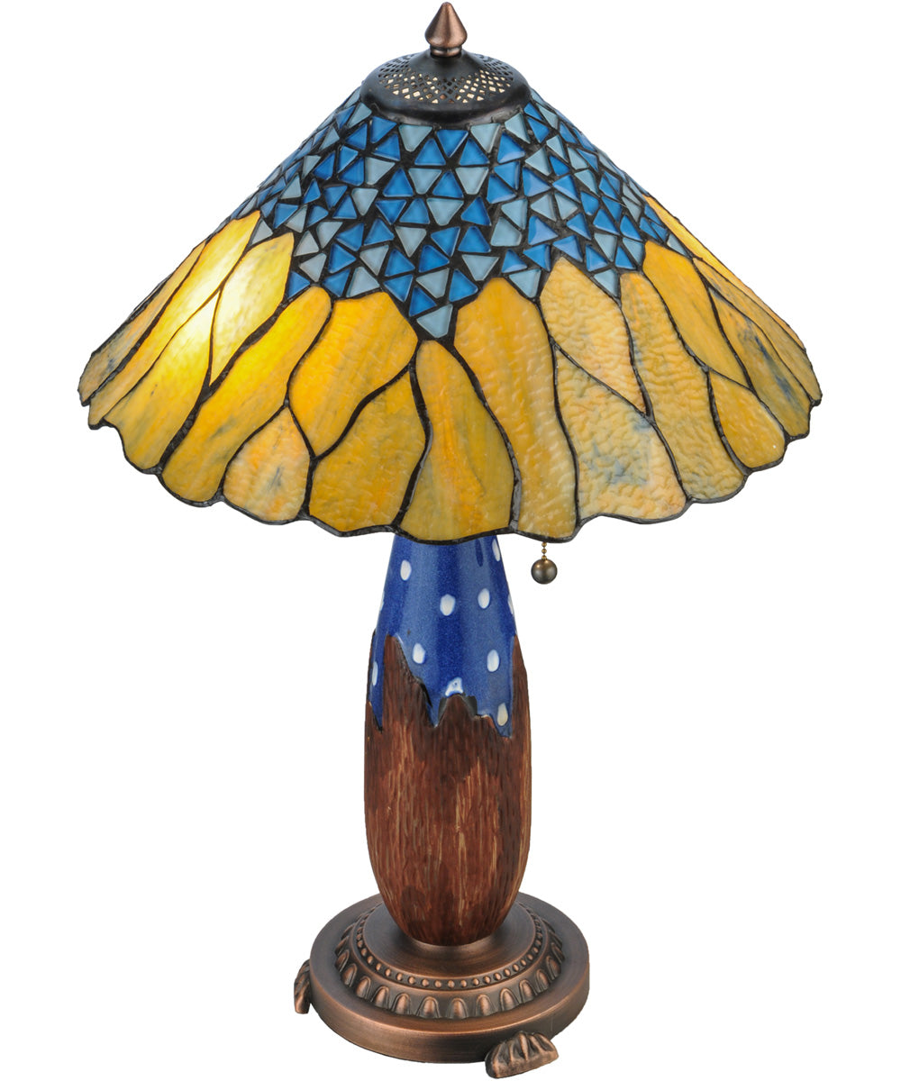25"H Cristal Azul Table Lamp