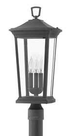 23"H Bromley 3-Light Outdoor Pier Post Light in Museum Black