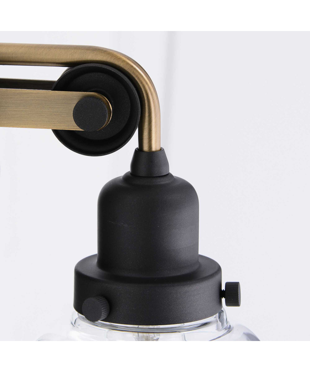 Rushton 2-Light Clear Glass Farmhouse Bath Vanity Light Graphite