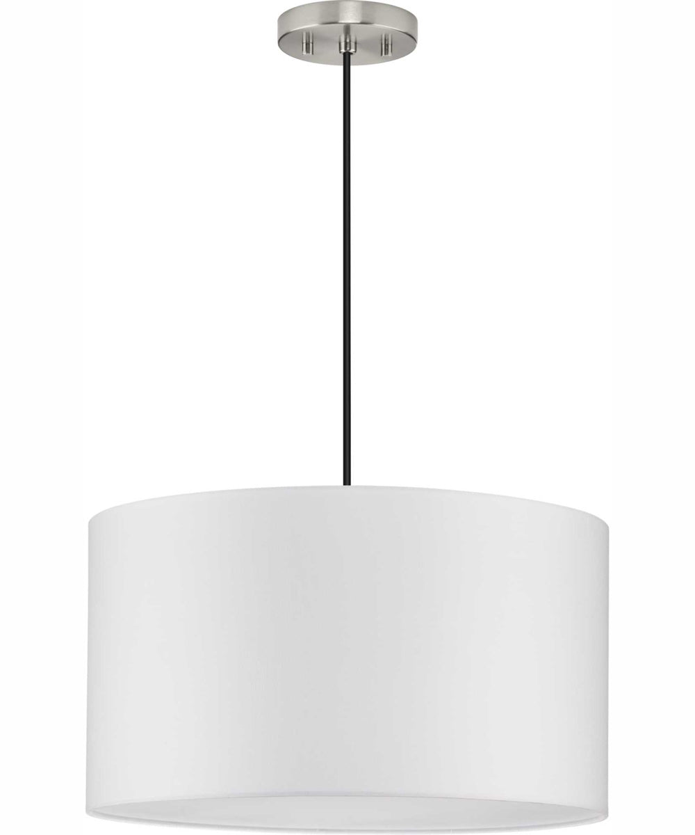 Markor 1-Light White Linen Shade Transitional Pendant Brushed Nickel;Matte Black;Vintage Brass