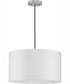 Markor 1-Light White Linen Shade Transitional Pendant Brushed Nickel;Matte Black;Vintage Brass