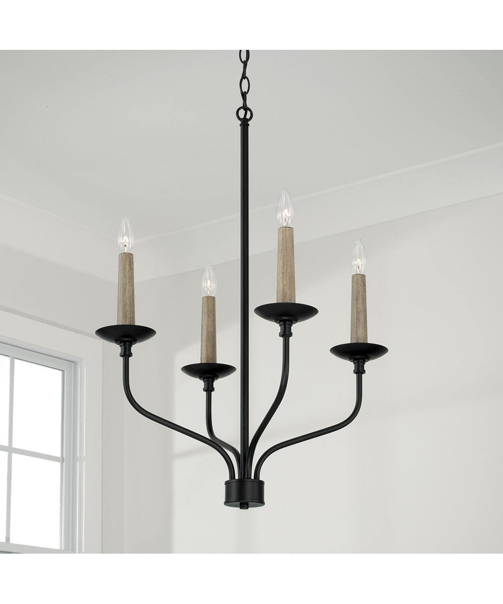Wilder 4-Light Chandelier Matte Black