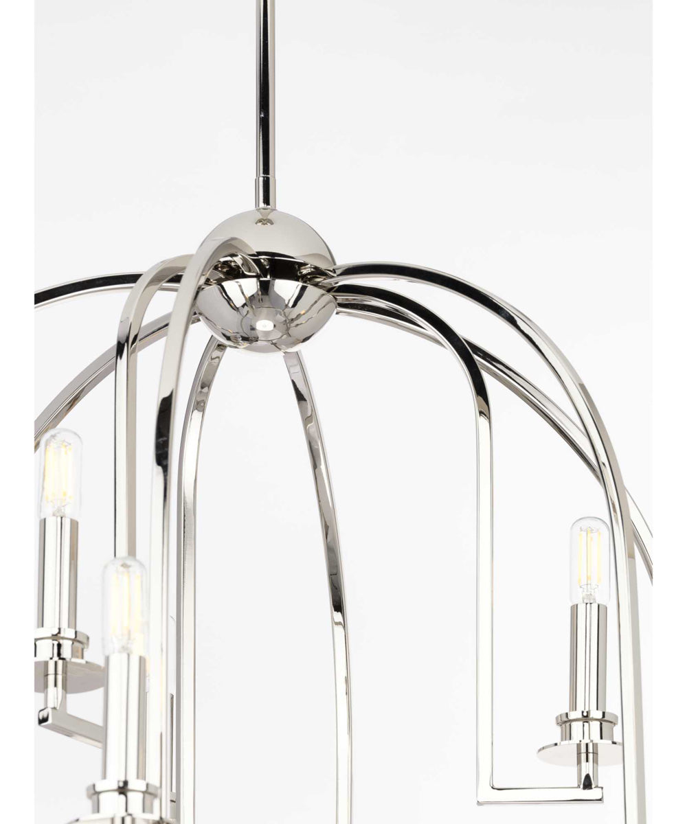 Seneca 9-Light Farmhouse Chandelier Light Polished Nickel